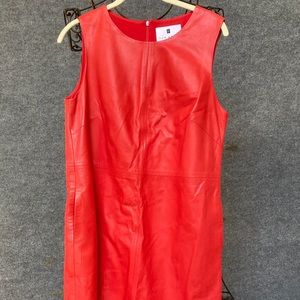 Lisa Perry Shift Red Leather Dress. Size 8